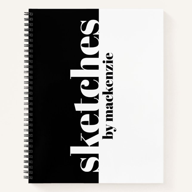 Sketches Book Large Serif Personalized Name  (Front)