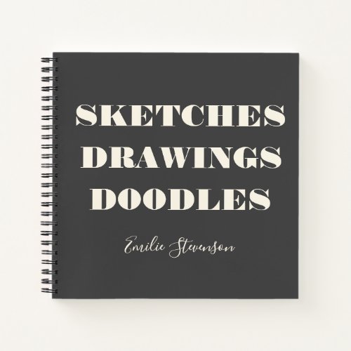 Sketches Drawings Doodles Black White Personalized Notebook