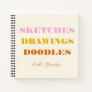 Sketches Drawings Doodles Pink Rust Personalized  Notebook