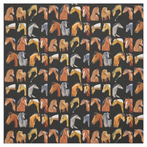 Sketches of Horses Fabric
