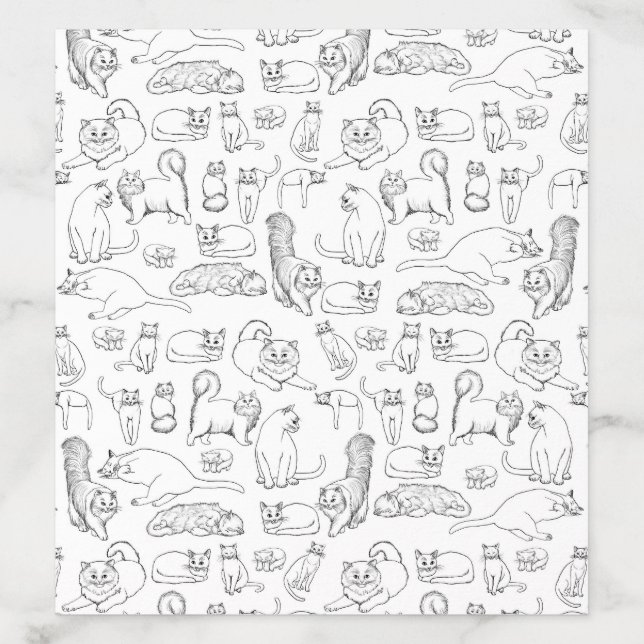 Sketches of Kitty Cats Envelope Liner (Design)