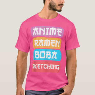 Sketching Drawing - Anime Ramen Boba Sketching T-Shirt
