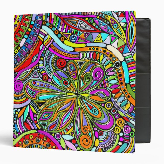 Sketching Fantasy Art - Abstract Flowers 1 3 Ring Binder (Front/Inside)