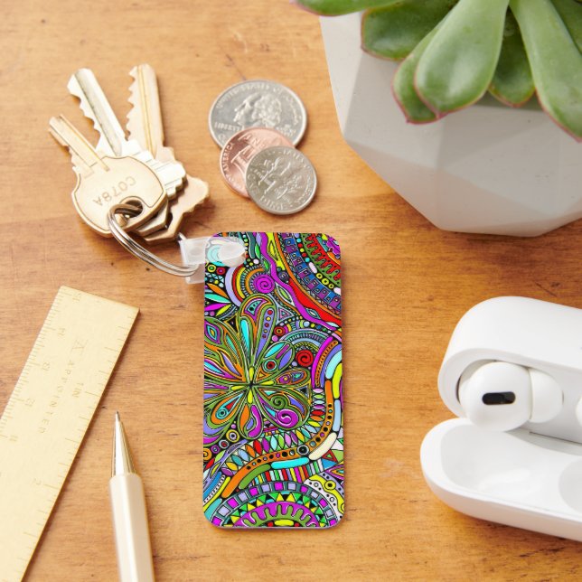 Sketching Fantasy Art - Abstract Flowers 1 Keychain (Desk)