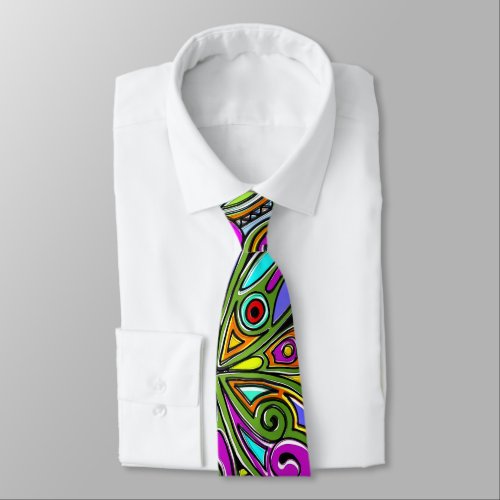 Sketching Fantasy Art _ Abstract Flowers 1 Neck Tie