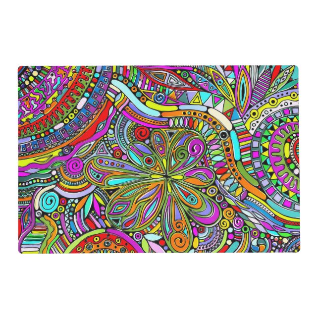 Sketching Fantasy Art - Abstract Flowers 1 Placemat (Front)