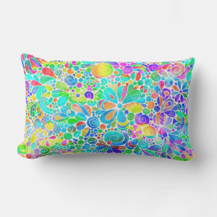 Sketching Fantasy Art - Abstract Flowers 2 Lumbar Pillow