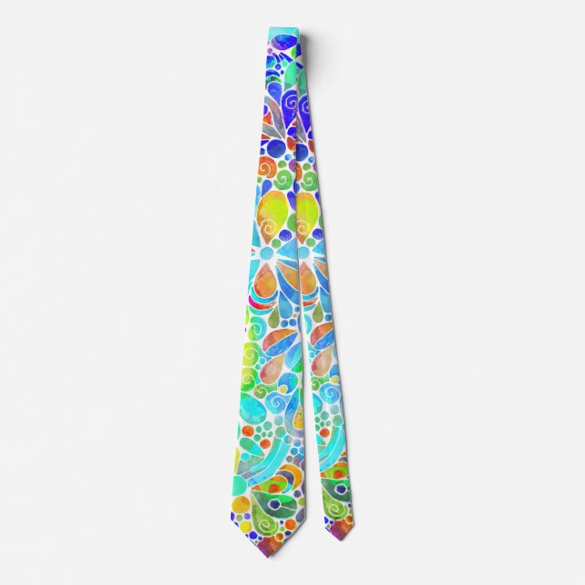 Sketching Fantasy Art - Abstract Flowers 2 Neck Tie (Front)