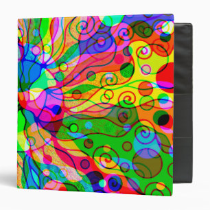 Sketching Fantasy Art - Abstract Neon Shift 1 3 Ring Binder