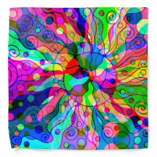 Sketching Fantasy Art - Abstract Neon Shift 1 Bandana