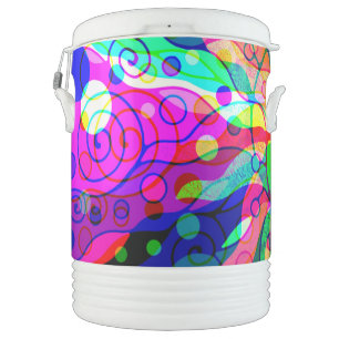 Sketching Fantasy Art - Abstract Neon Shift 1 Beverage Cooler