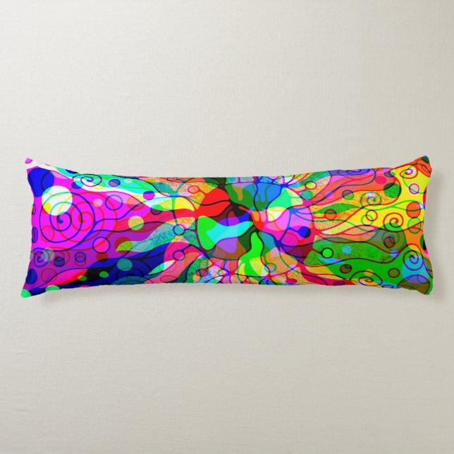 Sketching Fantasy Art - Abstract Neon Shift 1 Body Pillow (Front)