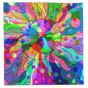 Sketching Fantasy Art - Abstract Neon Shift 1 Cloth Napkin