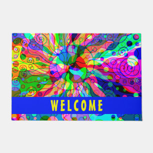 Sketching Fantasy Art - Abstract Neon Shift 1 Doormat