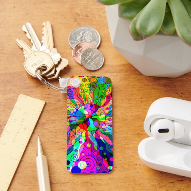 Sketching Fantasy Art - Abstract Neon Shift 1 Keychain (Desk)