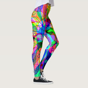 Sketching Fantasy Art - Abstract Neon Shift 1 Leggings