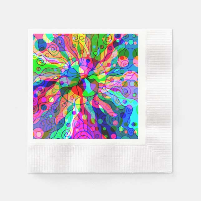 Sketching Fantasy Art - Abstract Neon Shift 1 Napkins (Front)