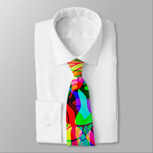 Sketching Fantasy Art - Abstract Neon Shift 1 Neck Tie