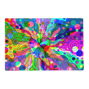 Sketching Fantasy Art - Abstract Neon Shift 1 Placemat