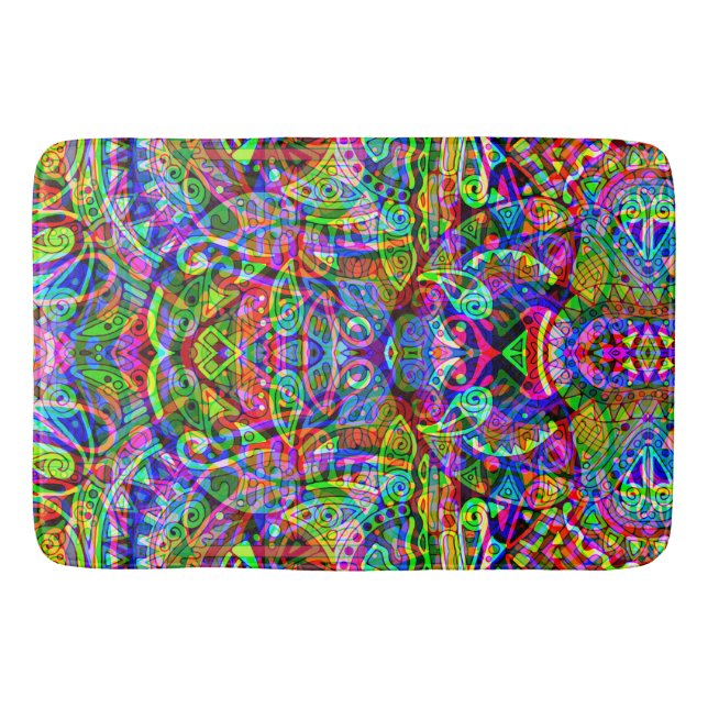 Sketching Fantasy Art - Abstract Neon Shift 3 Bath Mat (Front)