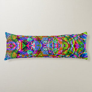 Sketching Fantasy Art - Abstract Neon Shift 3 Body Pillow