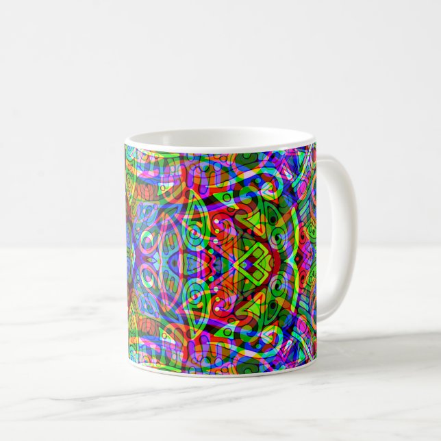 Sketching Fantasy Art - Abstract Neon Shift 3 Coffee Mug (Front Right)