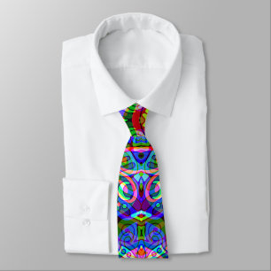 Sketching Fantasy Art - Abstract Neon Shift 3 Neck Tie
