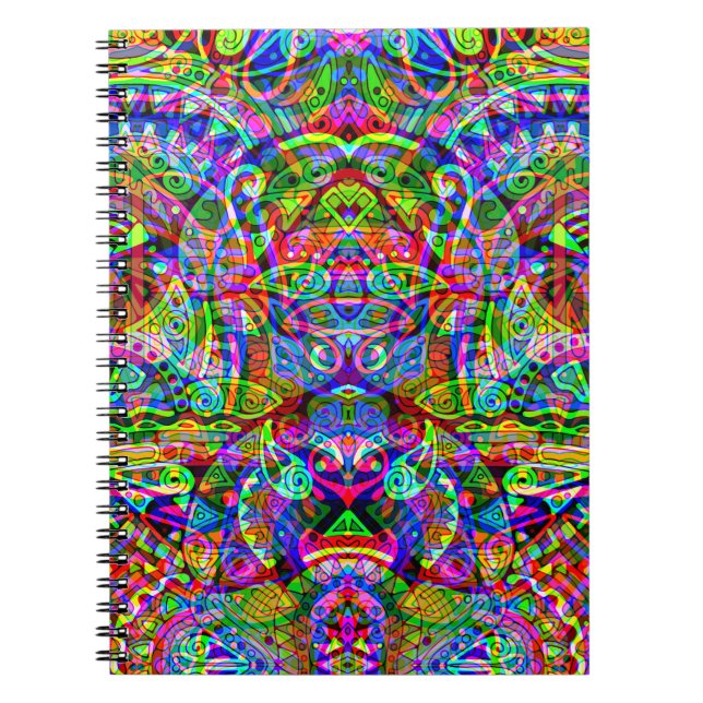Sketching Fantasy Art - Abstract Neon Shift 3 Notebook (Front)