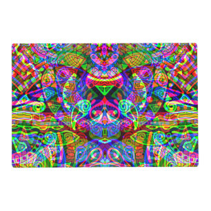 Sketching Fantasy Art - Abstract Neon Shift 3 Placemat