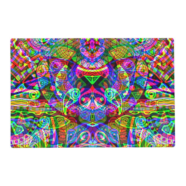 Sketching Fantasy Art - Abstract Neon Shift 3 Placemat (Front)