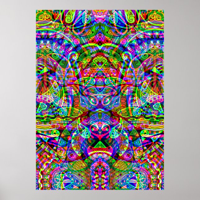 Sketching Fantasy Art - Abstract Neon Shift 3 Poster (Front)