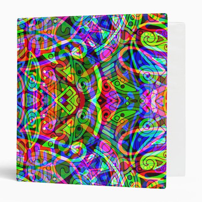 Sketching Fantasy Art - Abstract Neon Shift 3 Ring Binder (Front/Inside)