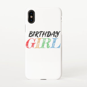 sketchy and colorful birthday girl iPhone x case