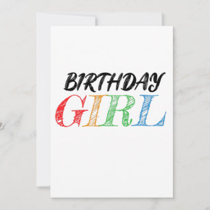 sketchy and colorful birthday girl save the date