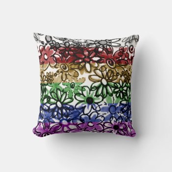 Sketchy Blooms Pillow by ImGEEE at Zazzle