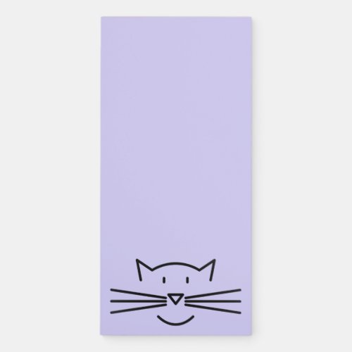 Sketchy Cat Face Whiskers Design Fridge Notepad