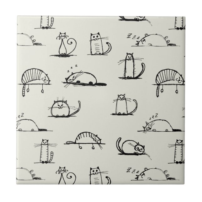 Sketchy cats tile (Front)