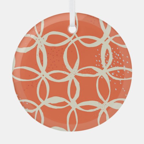 Sketchy Circles Trendy Seamless Design Glass Ornament