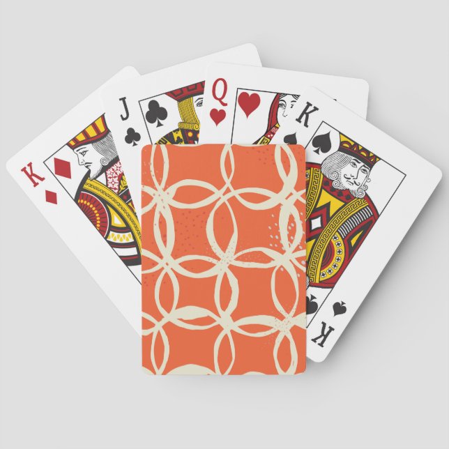 Sketchy Circles Trendy Seamless Design Poker Cards (Back)