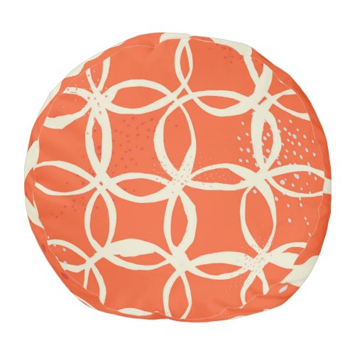 Sketchy Circles Trendy Seamless Design Pouf