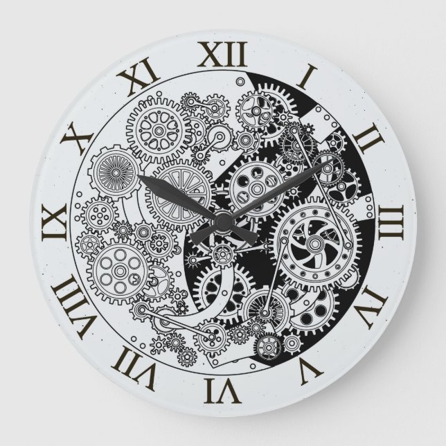 Sketchy clock mechanism with cogwheels Wall Clock (Front)