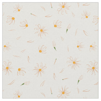 Sketchy daisy flower pattern - floral pattern fabric