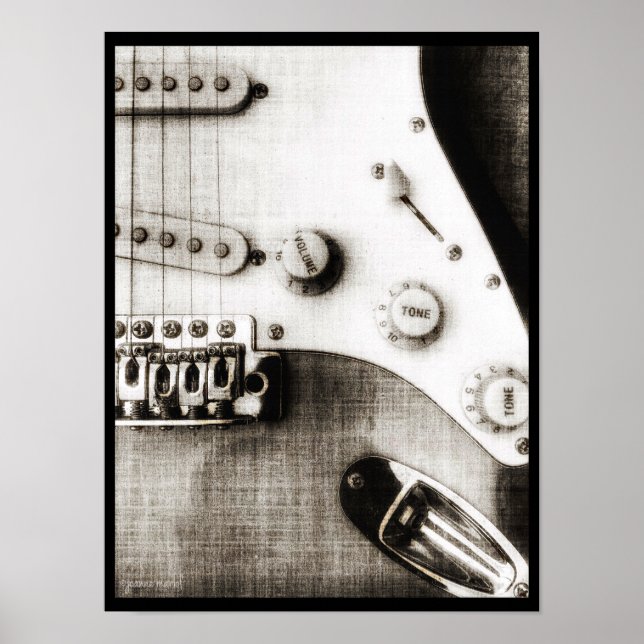 Sketchy Electric Guitar Poster (Front)