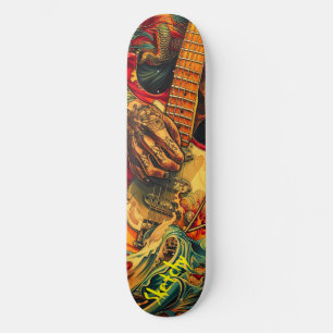 Sketchy electric guitar  skateboard