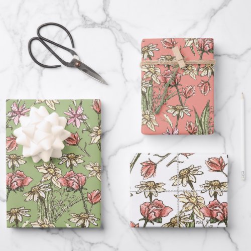 Sketchy Floral All Occasion Gift Wrap