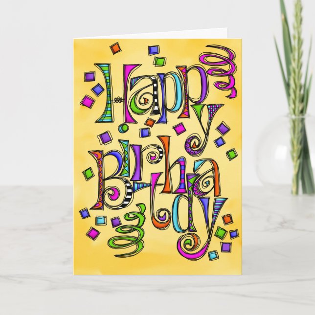 Sketchy Happy Birthday Card (Front)