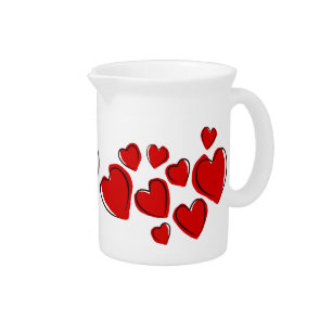Sketchy Hearts Pitcher