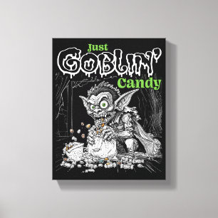Sketchy Just Goblin’ Candy for Darker Items Canvas Print