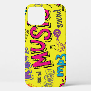 Sketchy Music Doodles Seamless Background iPhone 12 Case
