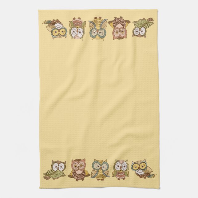Sketchy Owls Kitchen Towel (Vertical)